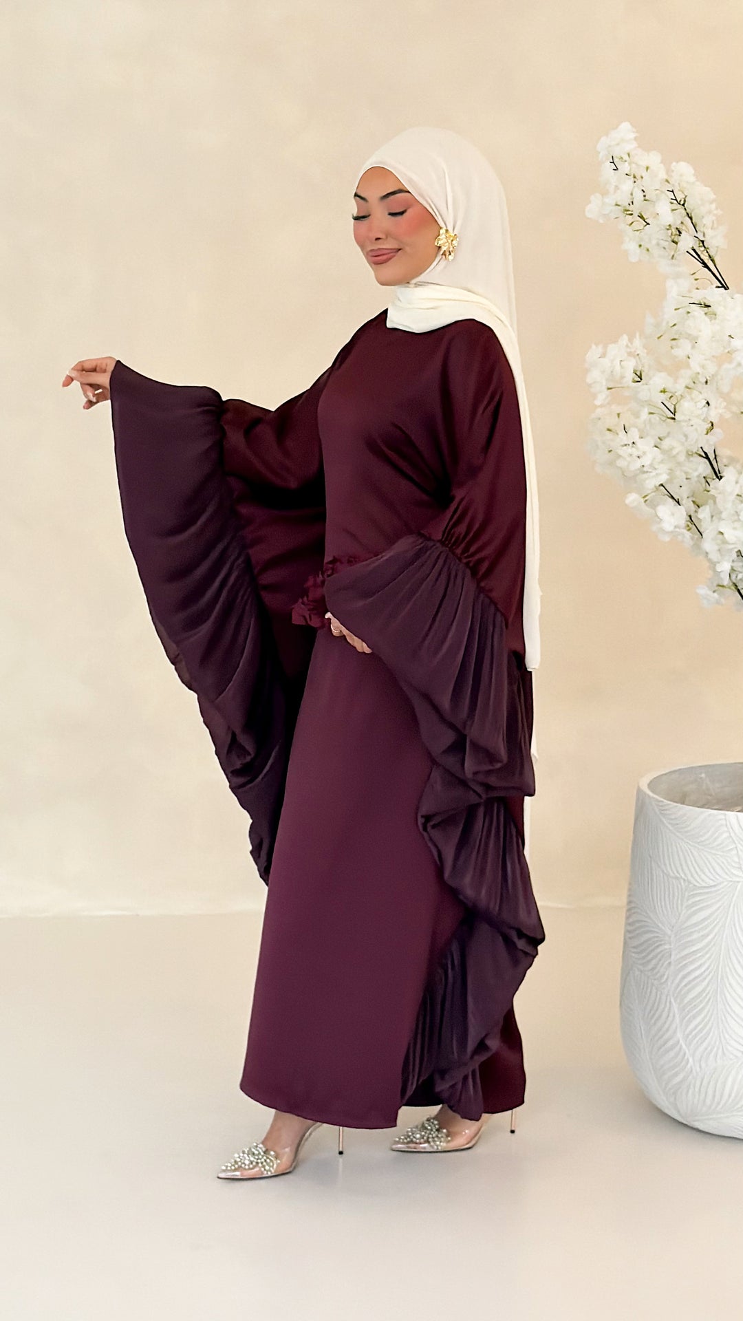 Butterfly Satin Abaya