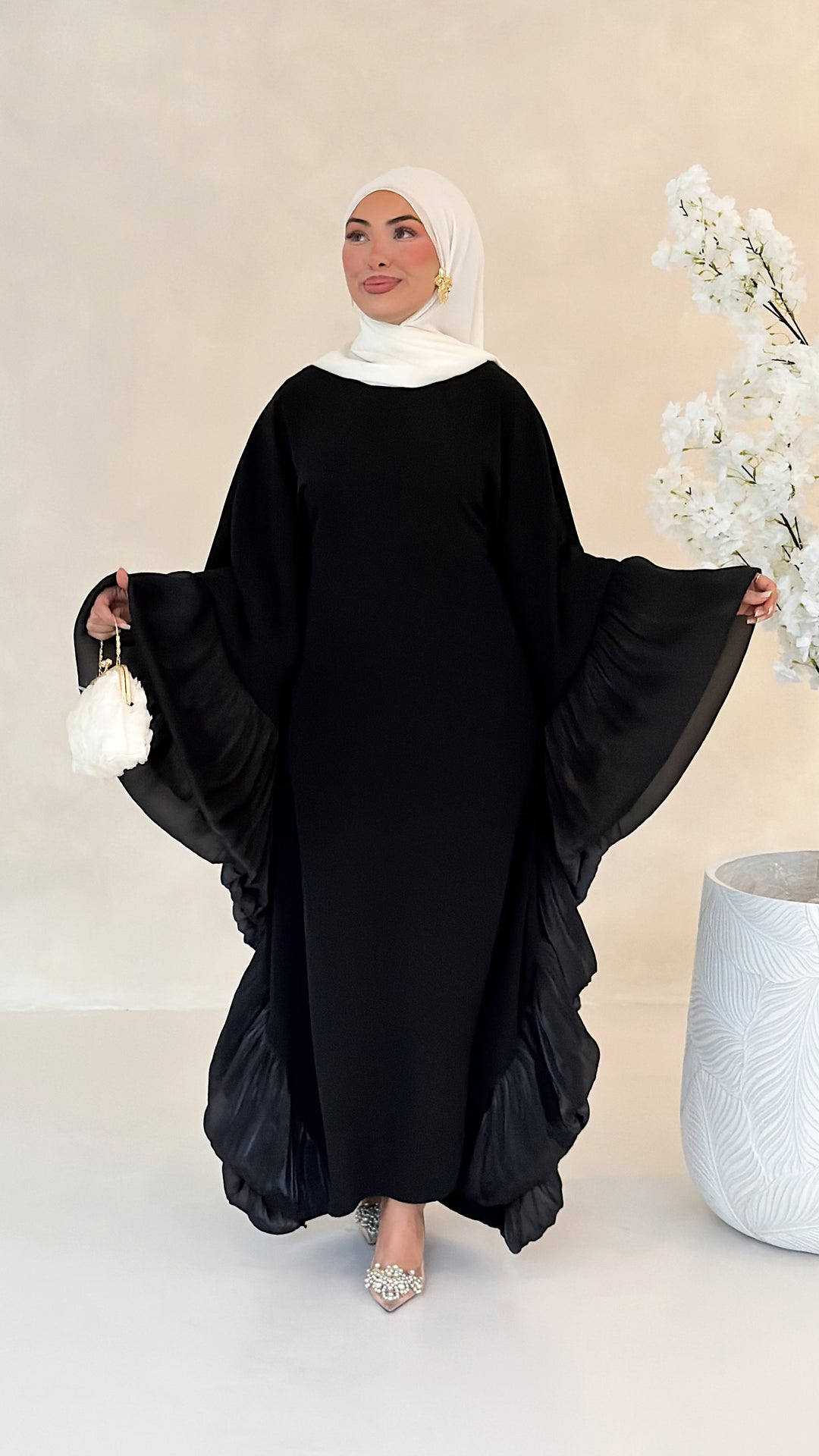 Butterfly Satin Abaya