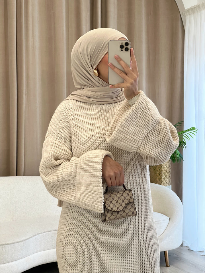Viva Strick-Pulloverkleid in Beige