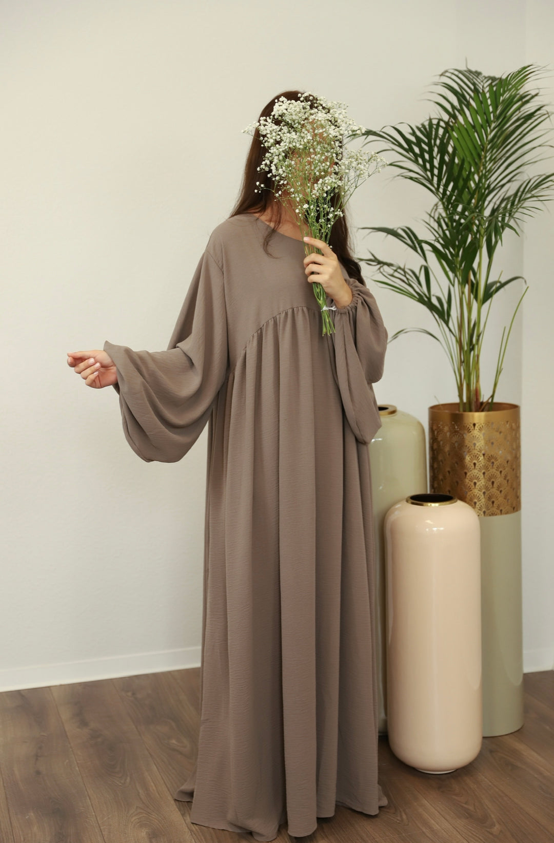 Nour Abaya in Light Taupe