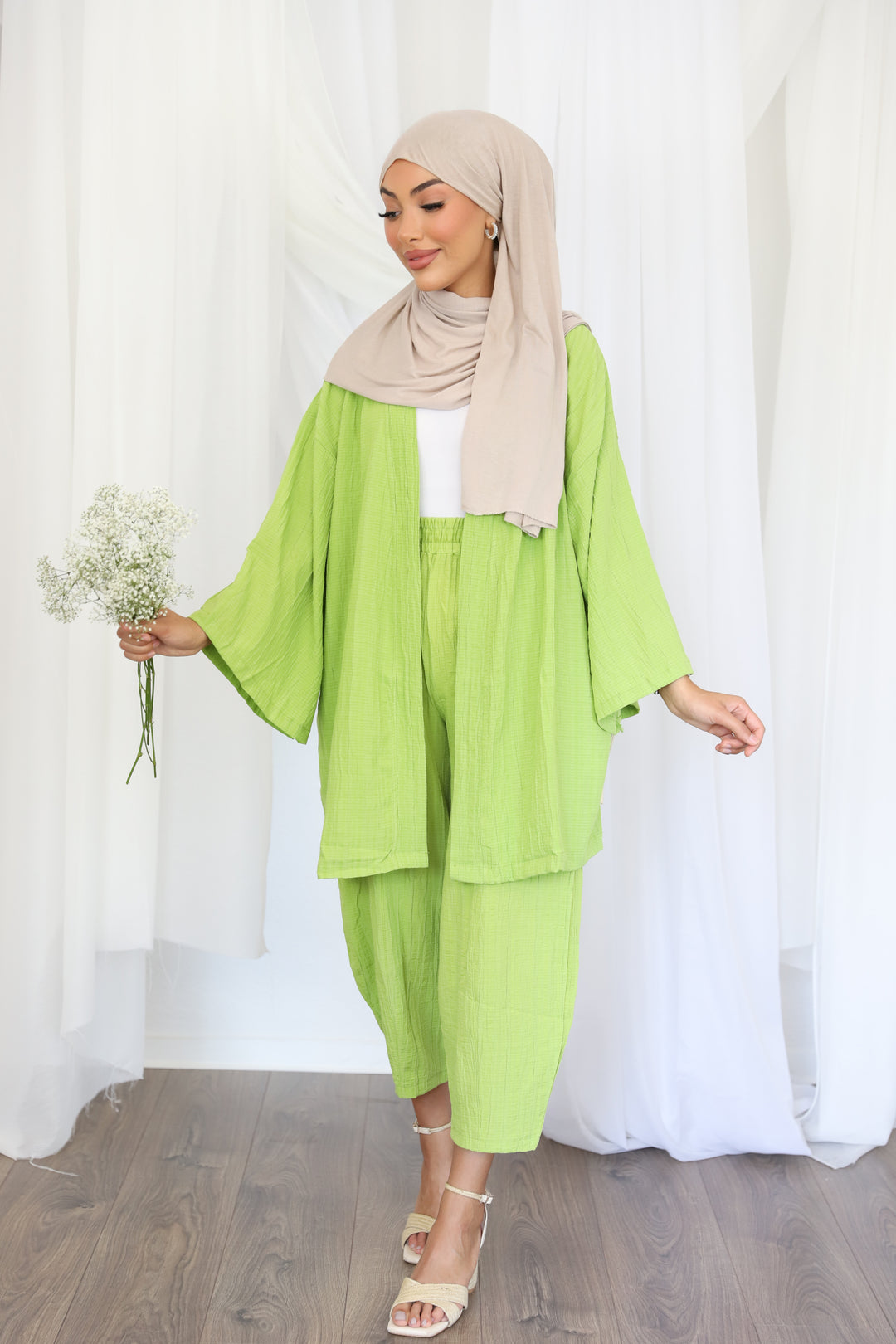 Ibiza Crinkled Set in Avocado