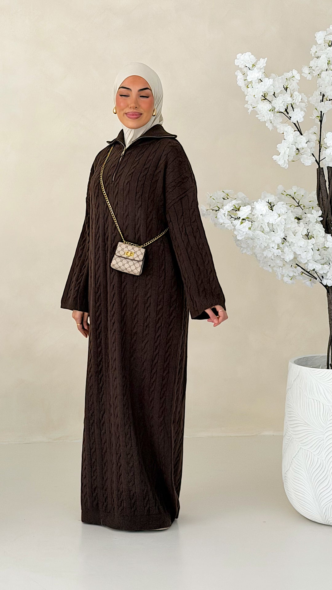 Nayeli Zopfmuster Strickkleid