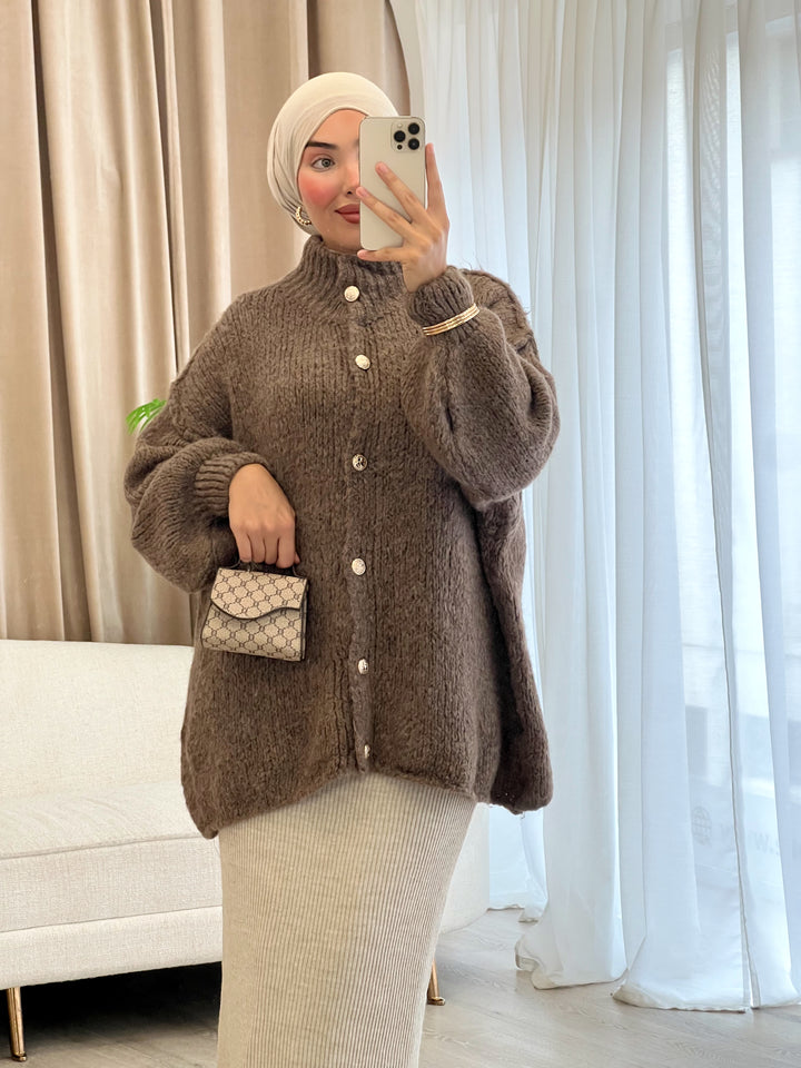 Lilly Oversized Cardigan in Mocha