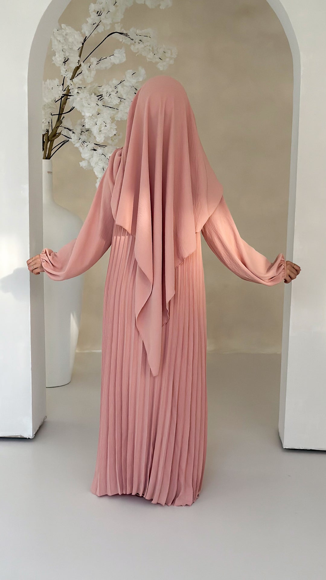 Layali Plissee Abaya 2-Teiler