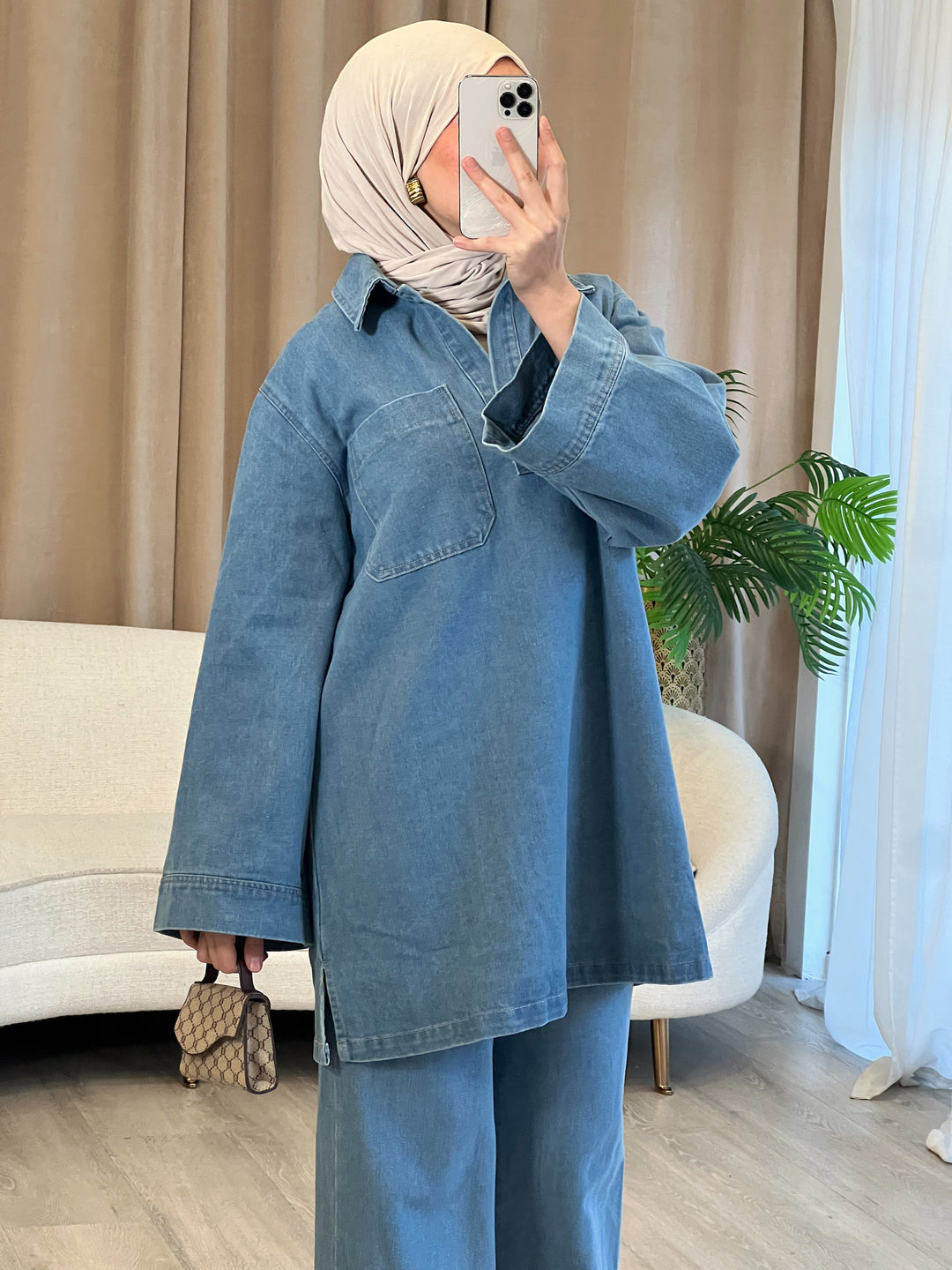 Lale Jeans Set in Blau
