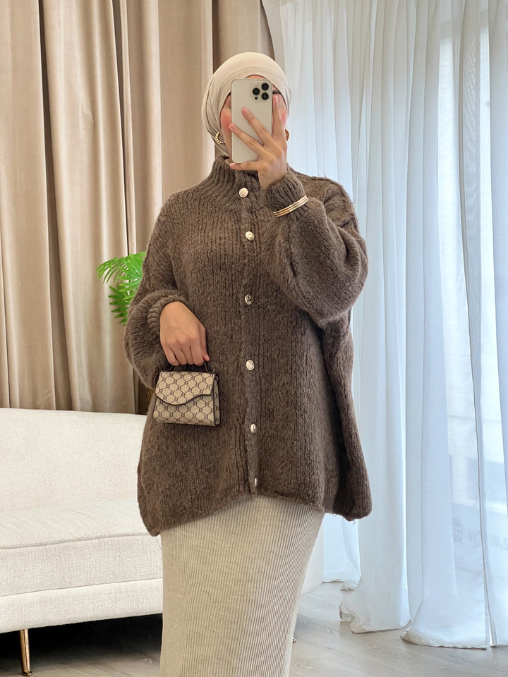 Lilly Oversized Cardigan in Mocha