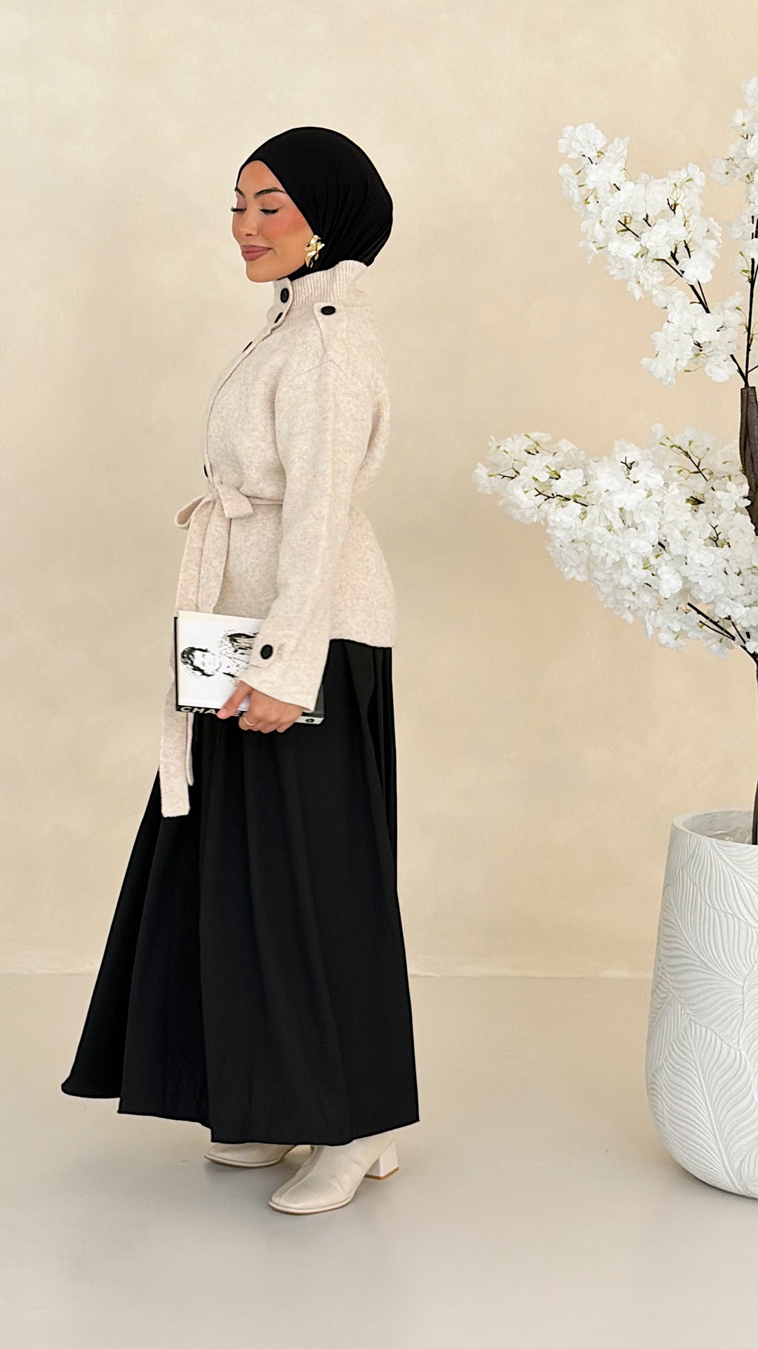 Noelle Strickjacke mit Bindegürtel