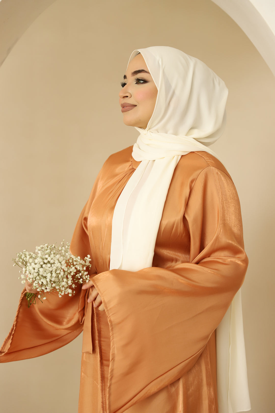 Bahar Perlmutt Kleid in Apricot