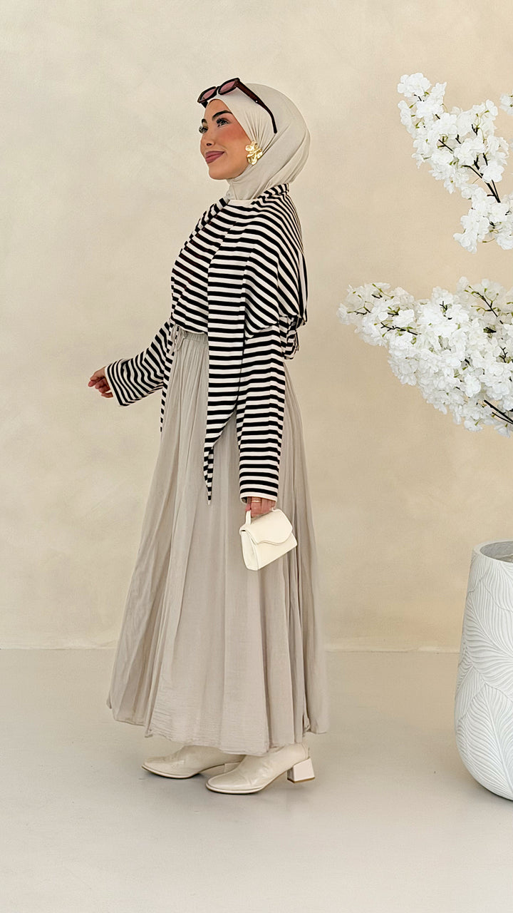 Ari Striped Oberteil mit Styling-Tuch