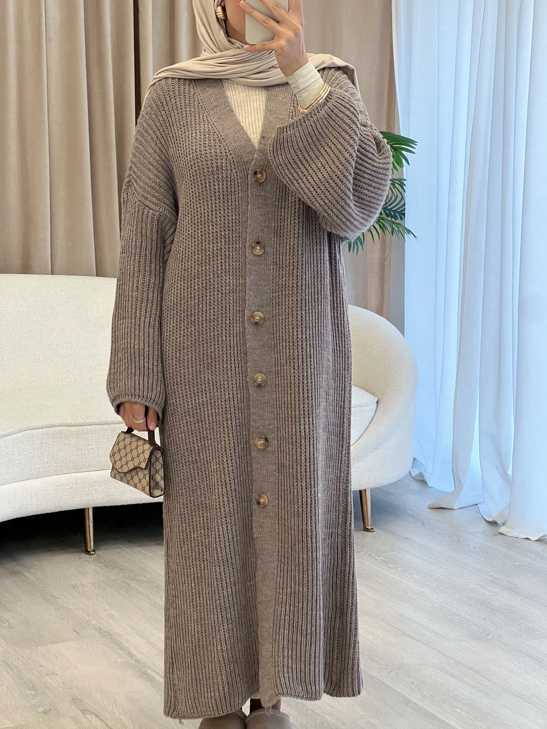Amelié Strick-Cardigan in Mocha