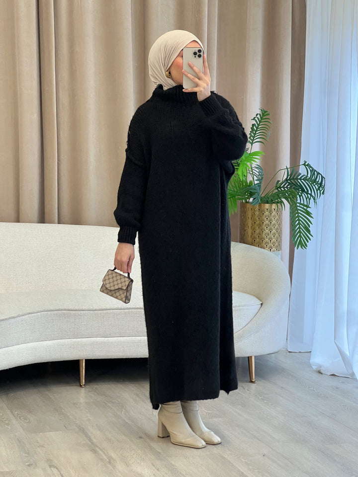 Tara Woll-Kleid in Schwarz