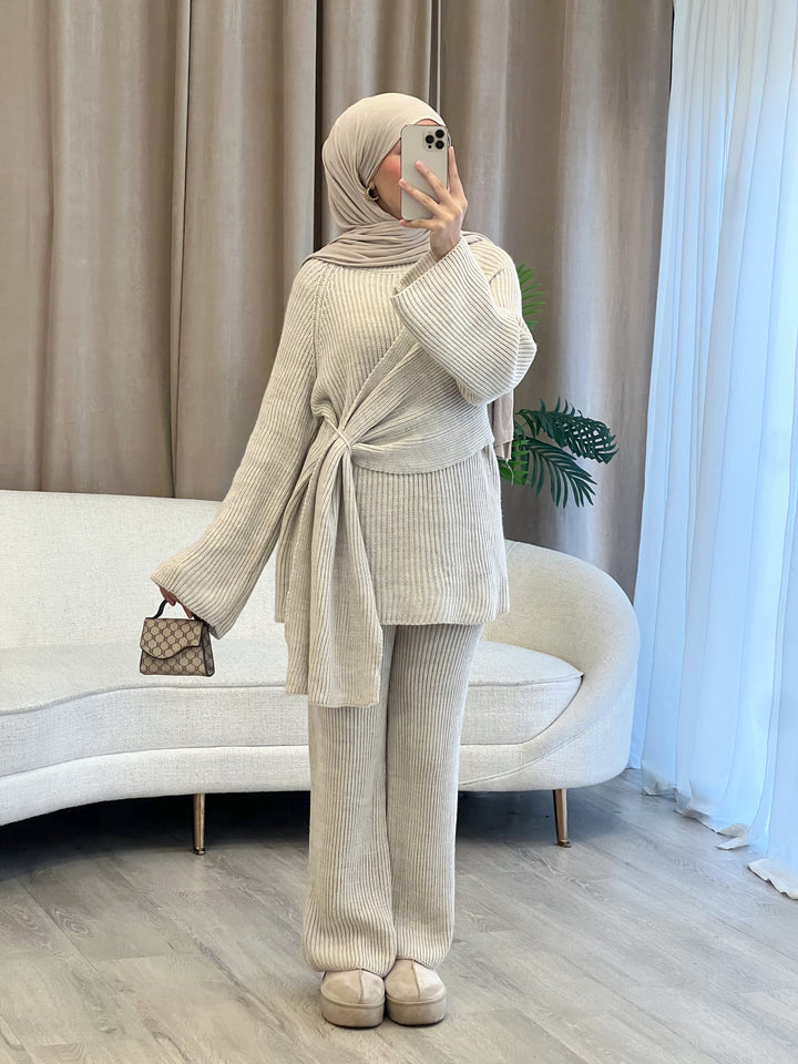 Bell Strickset in Beige