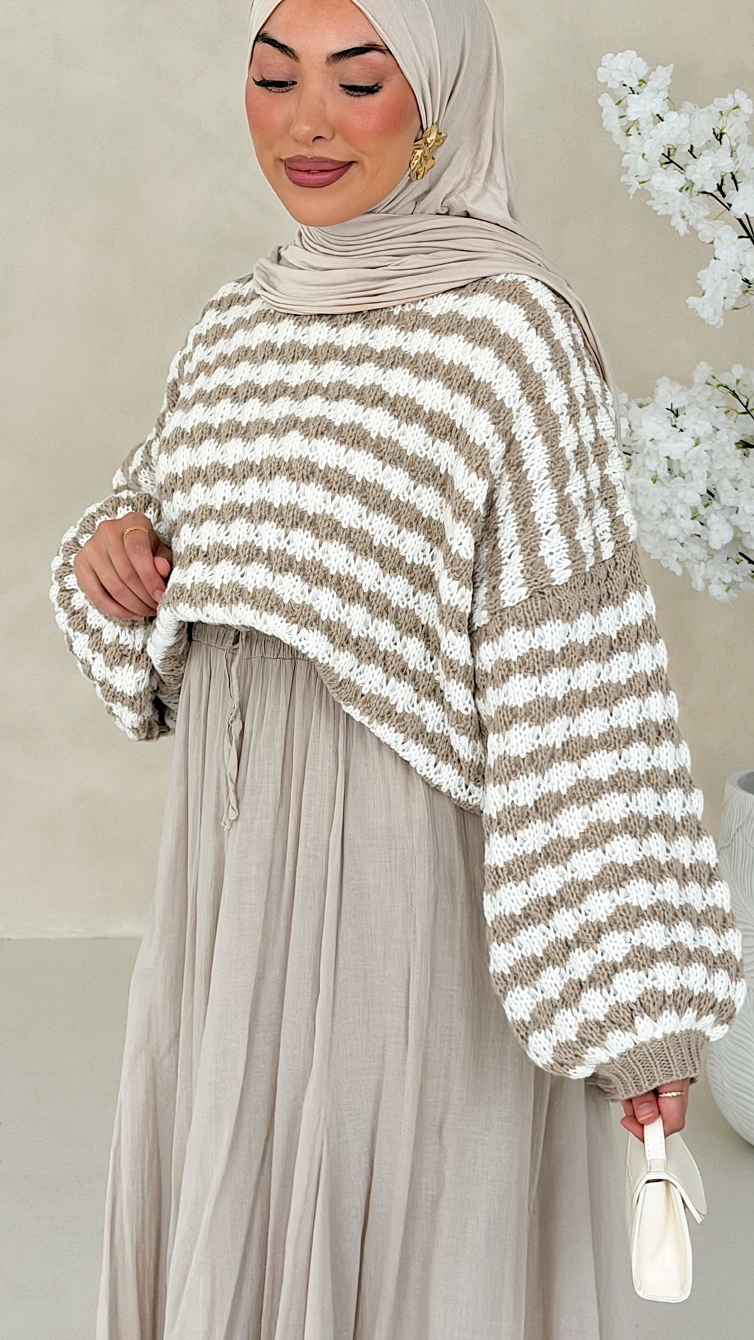 Bubble gestreifter Pullover