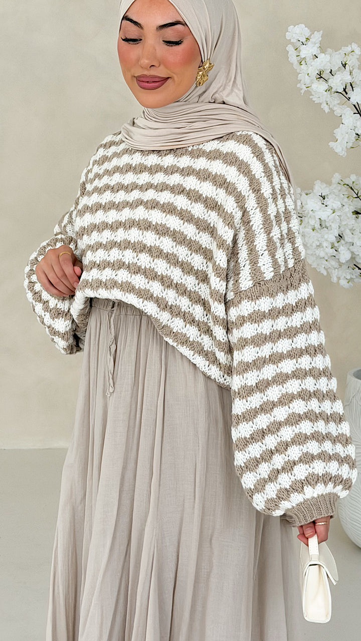 Bubble gestreifter Pullover