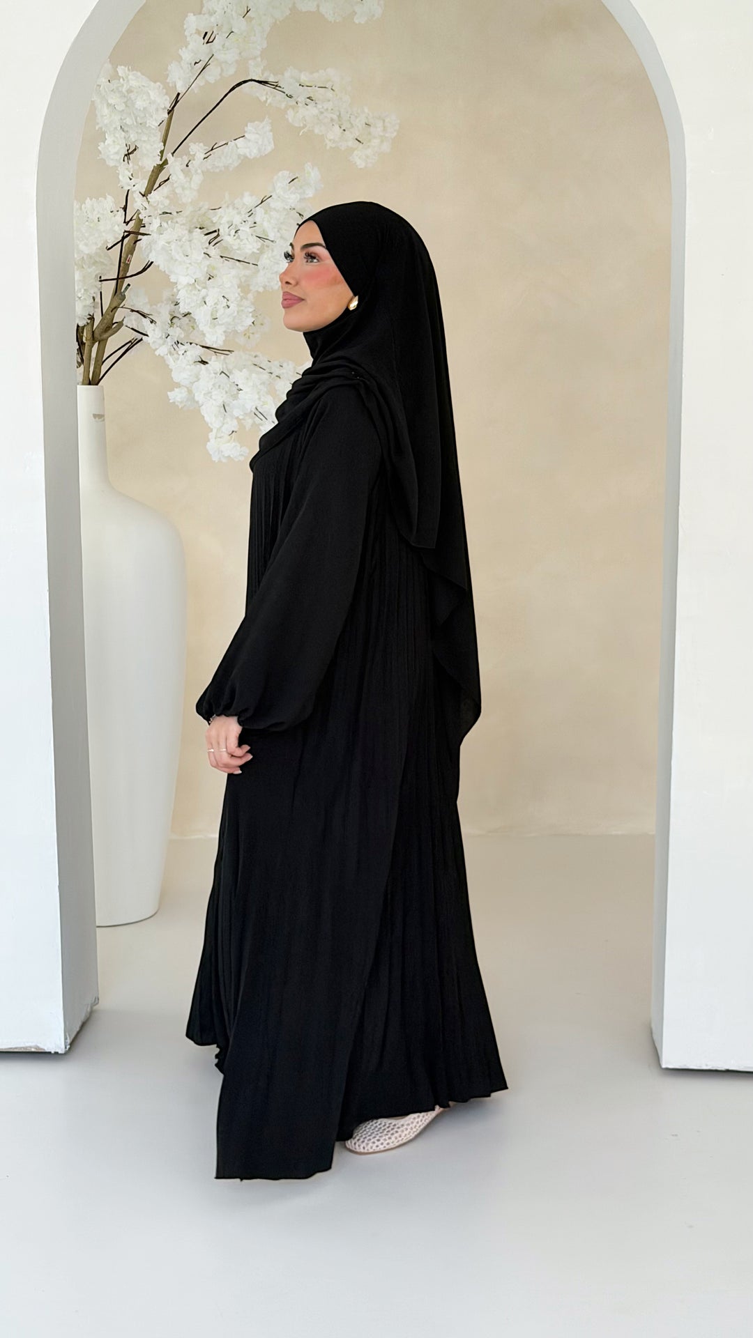 Layali Plissee Abaya 2-Teiler