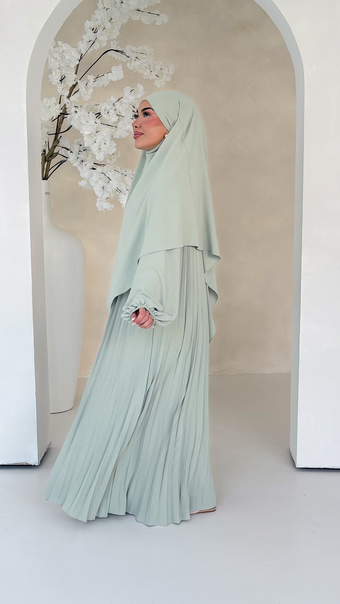 Layali Plissee Abaya 2-Teiler