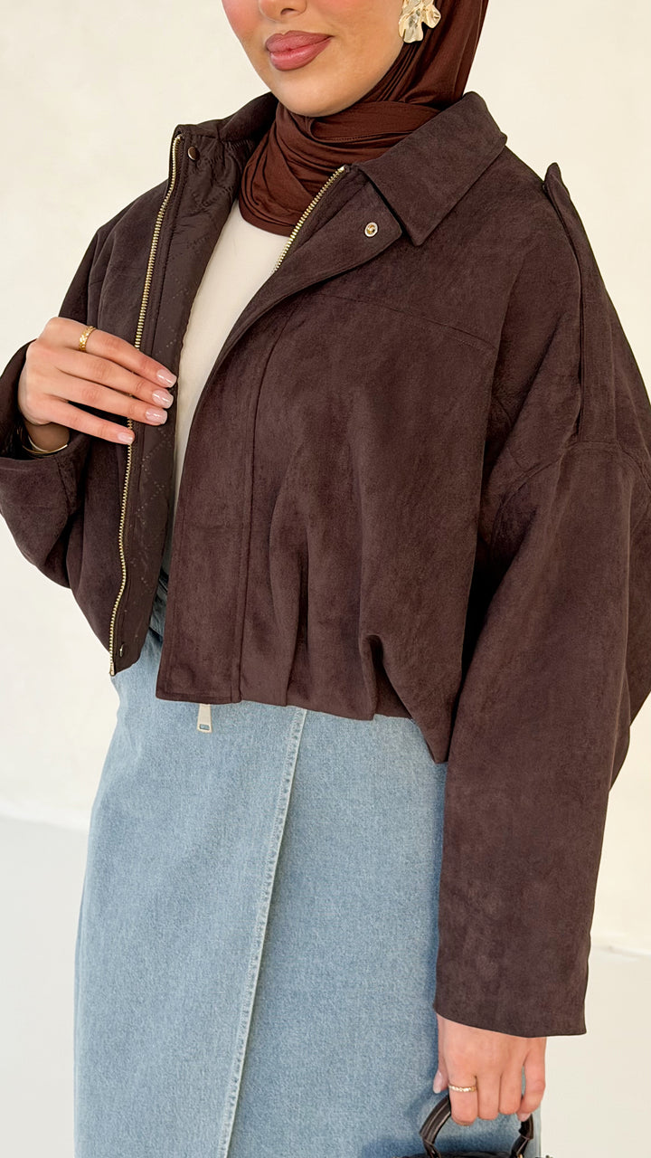 Azura Bomberjacke in Wildlederoptik