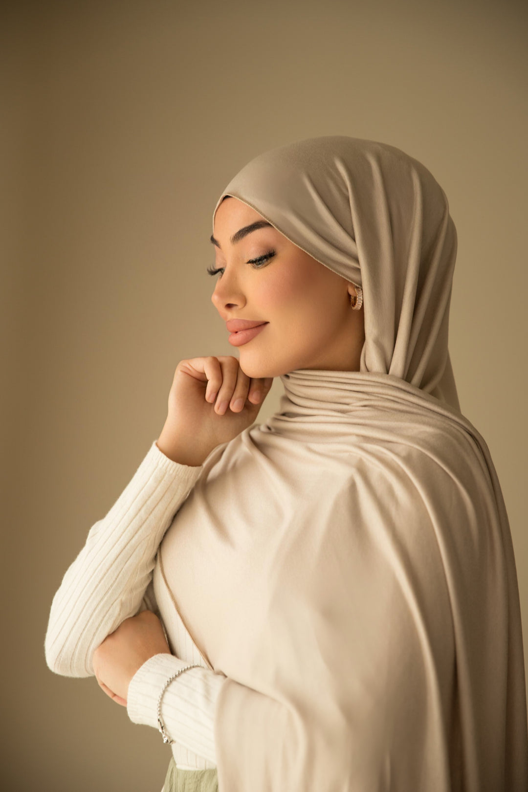 Jersey Hijab in Ivory