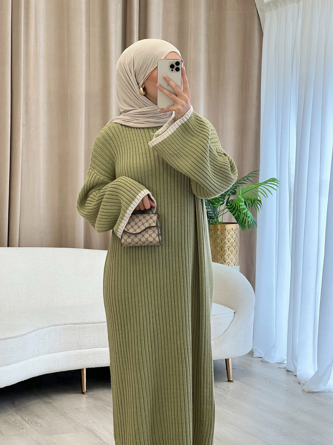 Sweety Strick Pulloverkleid in Pistachio