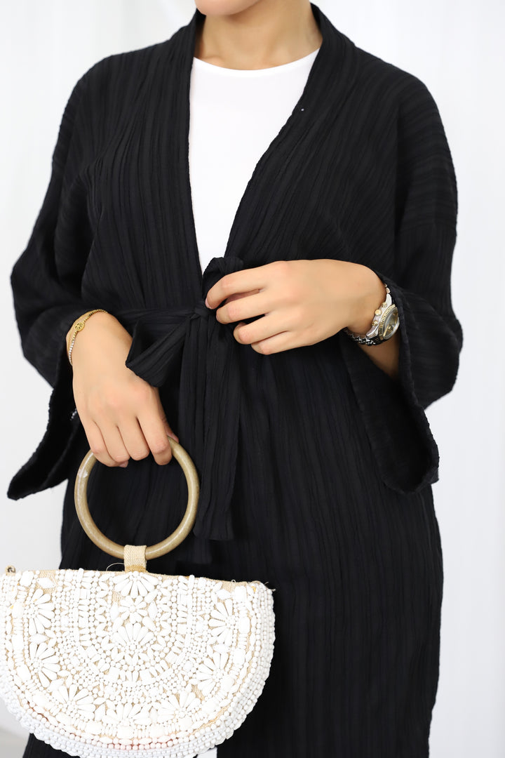 Gofree Kimono Zweiteiler in Schwarz