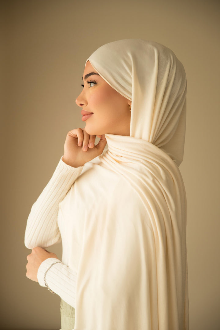 Jersey Hijab in Creme