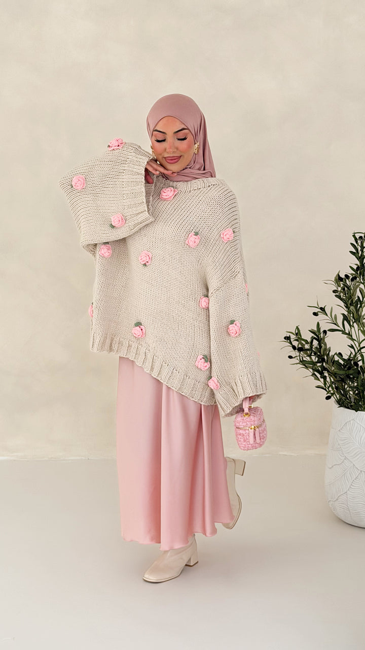 Rosy Pullover Handmade