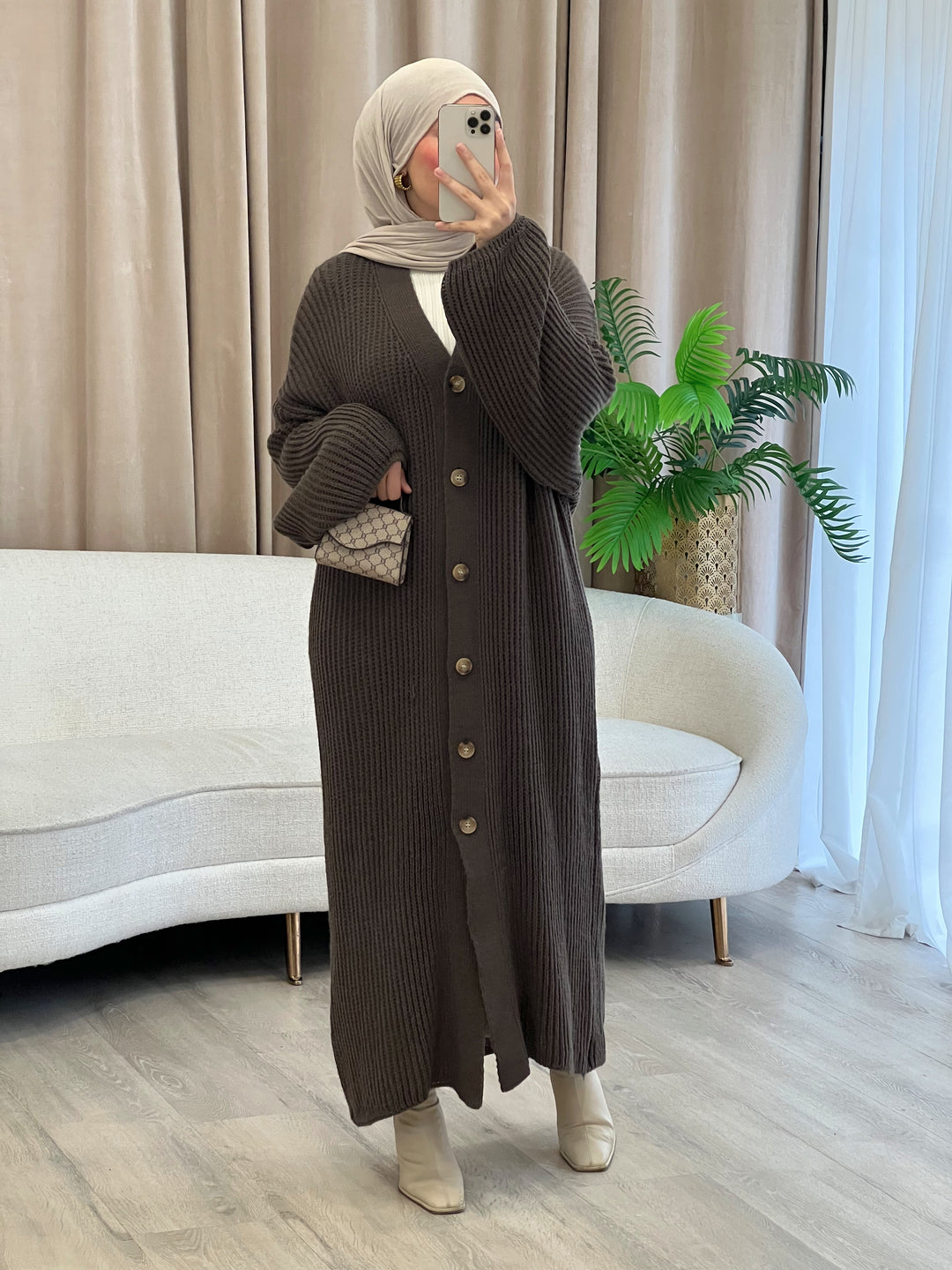 Amelié Strick-Cardigan in Fango