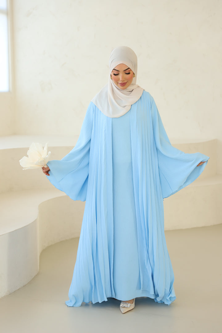 Blossom Abaya Set in Babyblau
