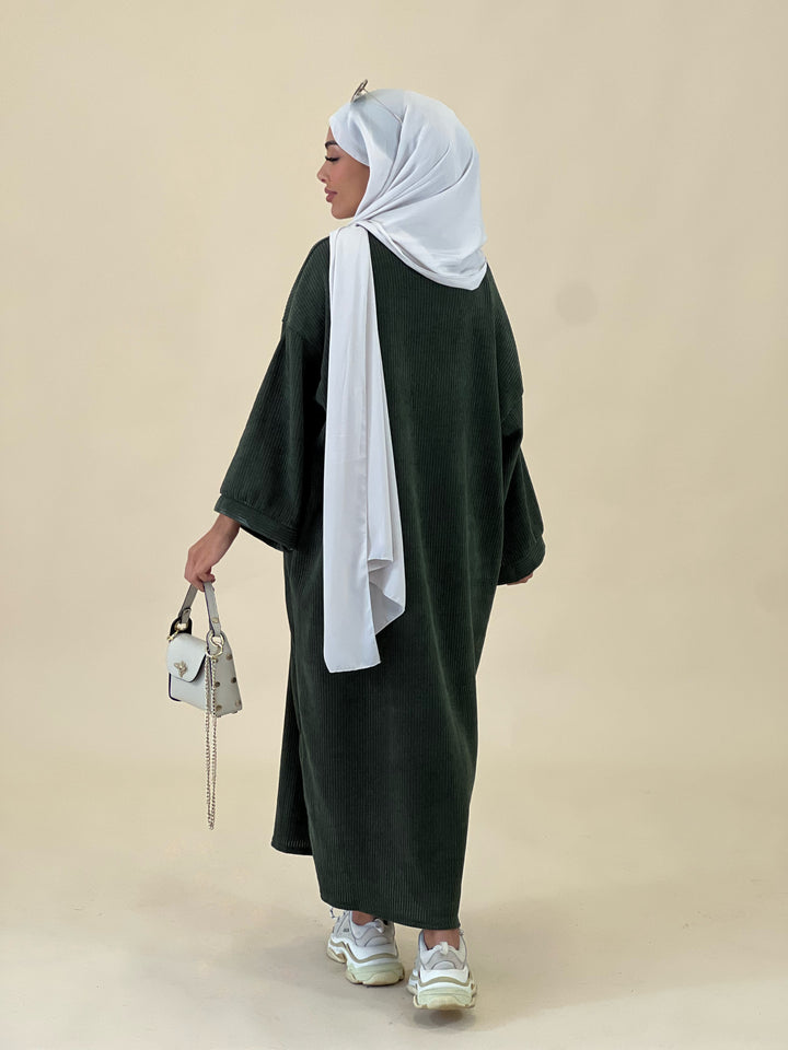 Farah Cord Abaya in Khaki
