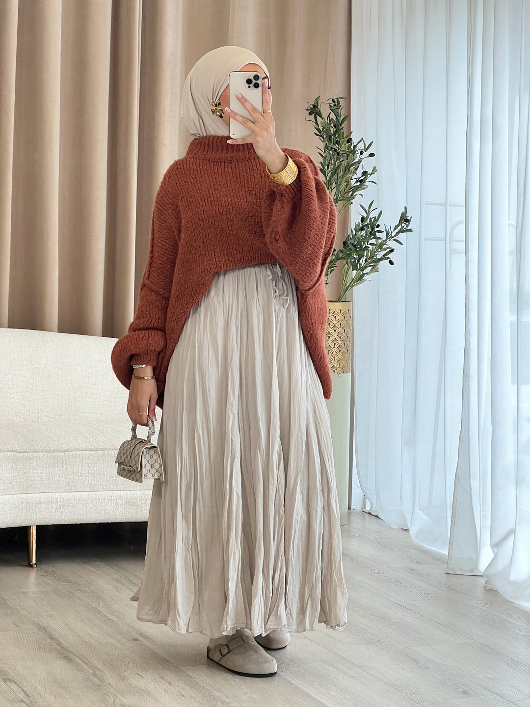 Vivi Oversized Pullover in Rostrot