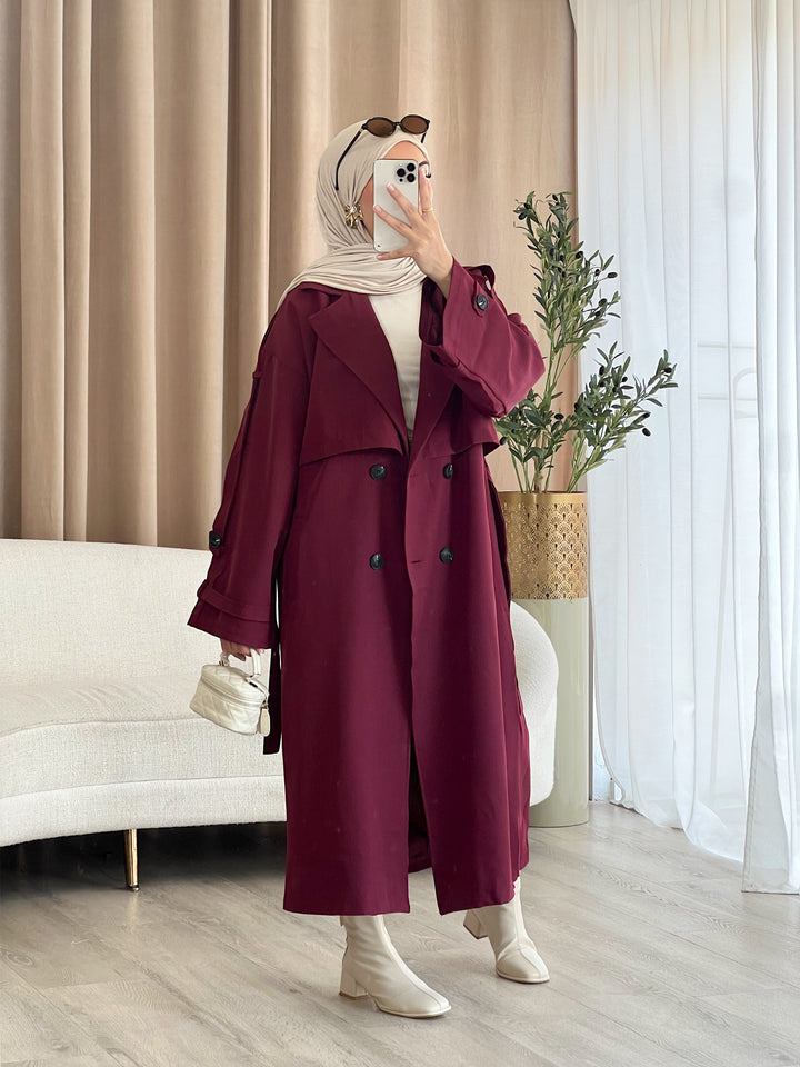 Ella Trenchcoat in Bordeaux