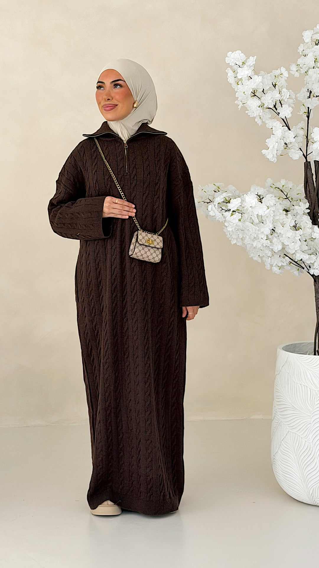 Nayeli Zopfmuster Strickkleid