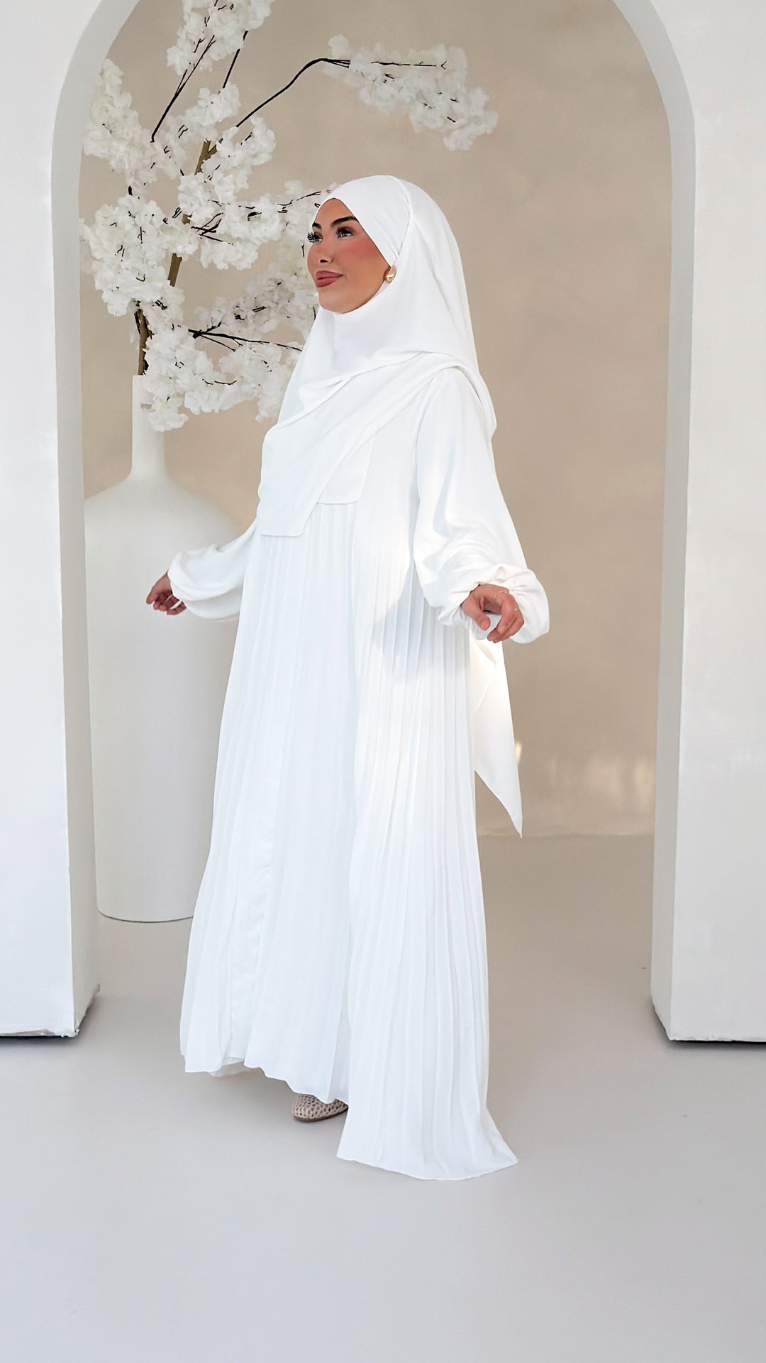 Layali Plissee Abaya 2-Teiler