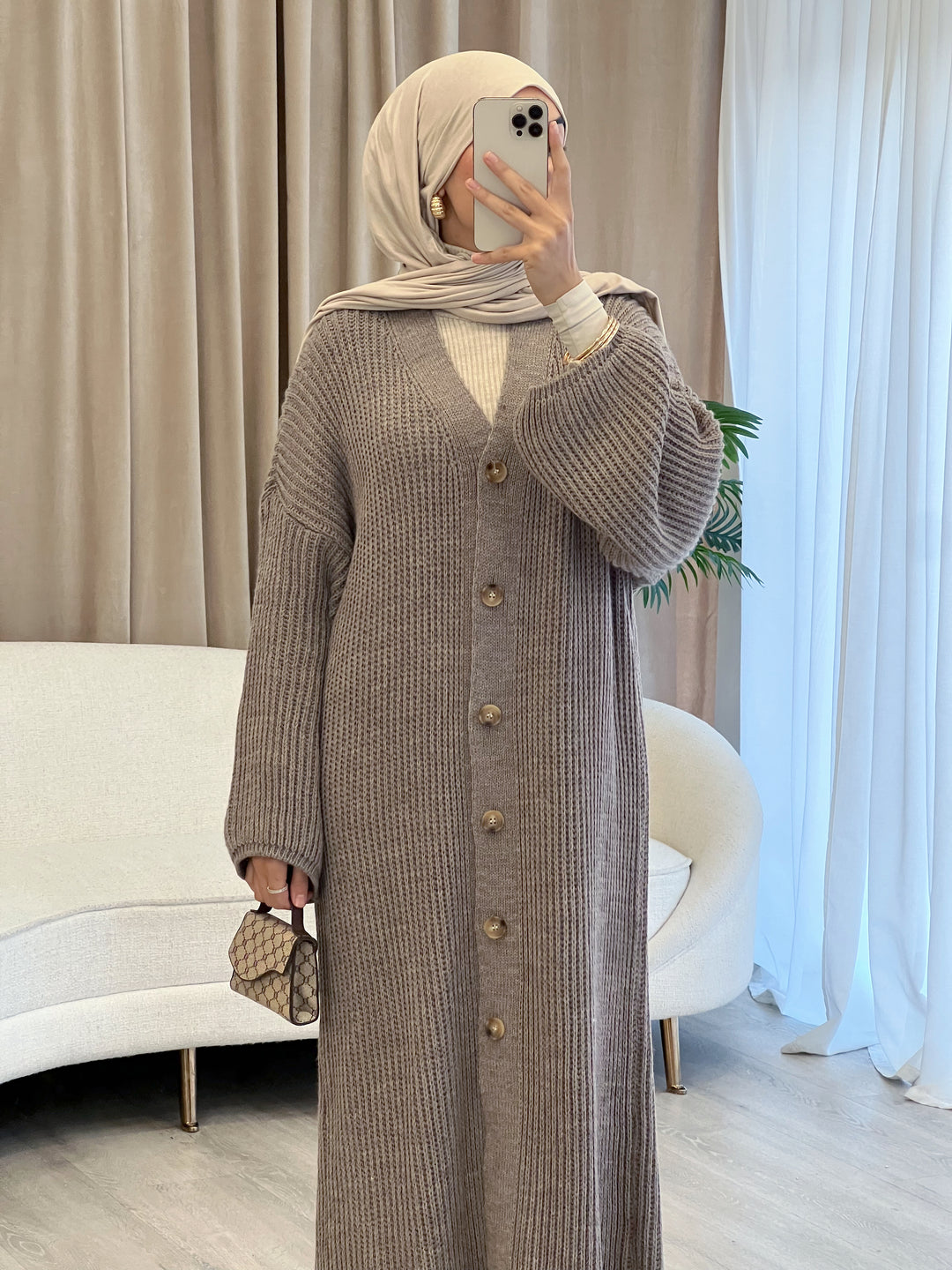 Amelié Strick-Cardigan in Mocha
