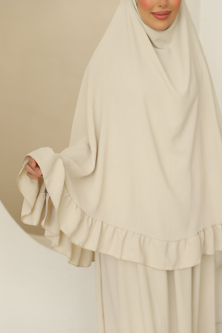 Amela Abaya Set in Beige