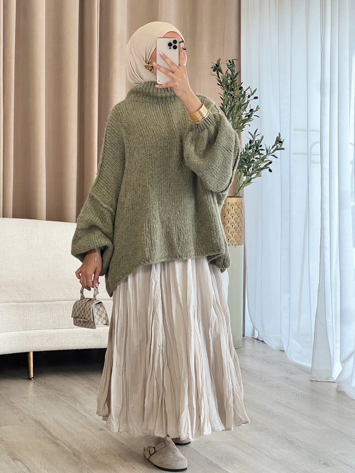 Vivi Oversized Pullover in Olive