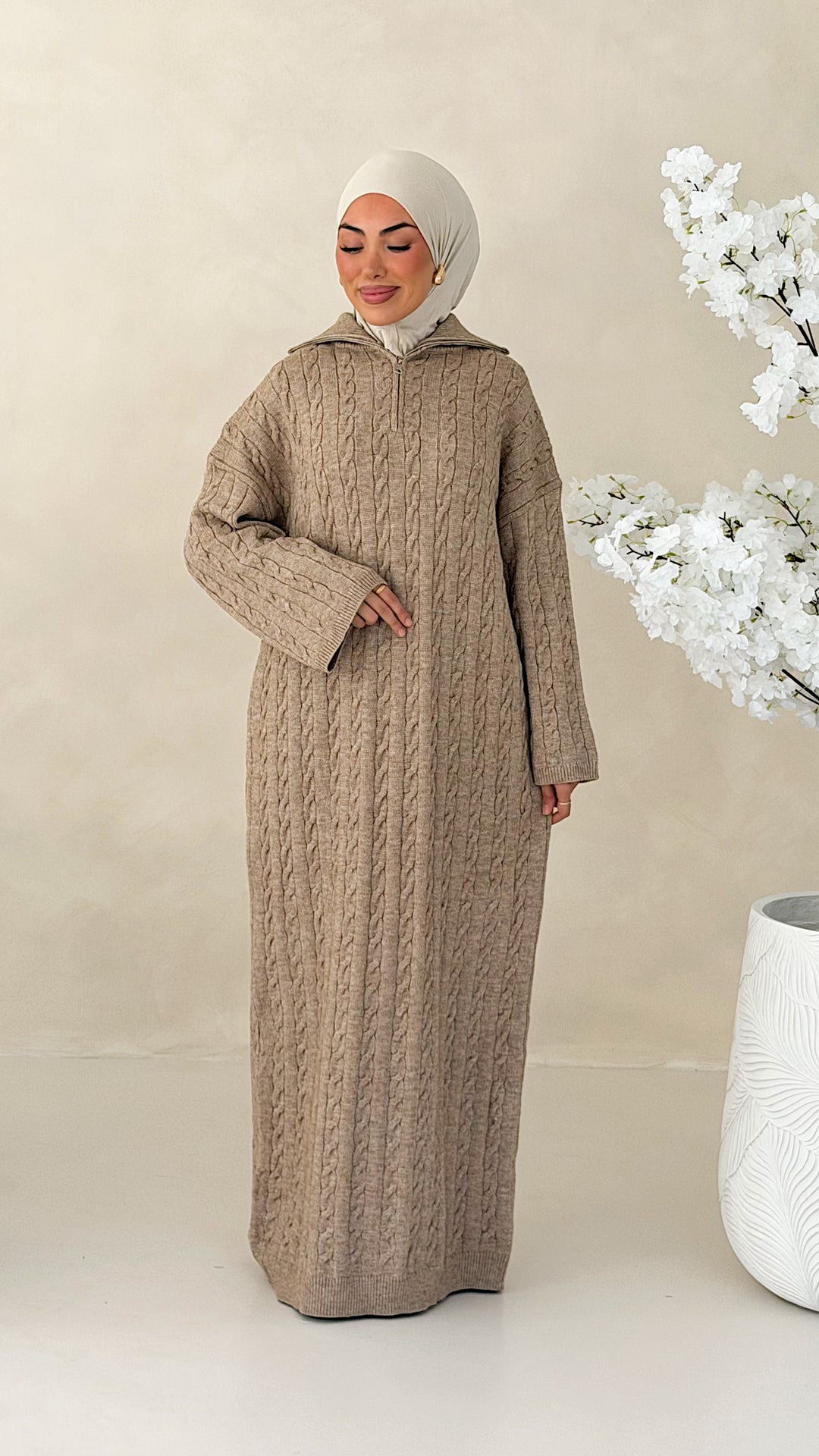 Nayeli Zopfmuster Strickkleid