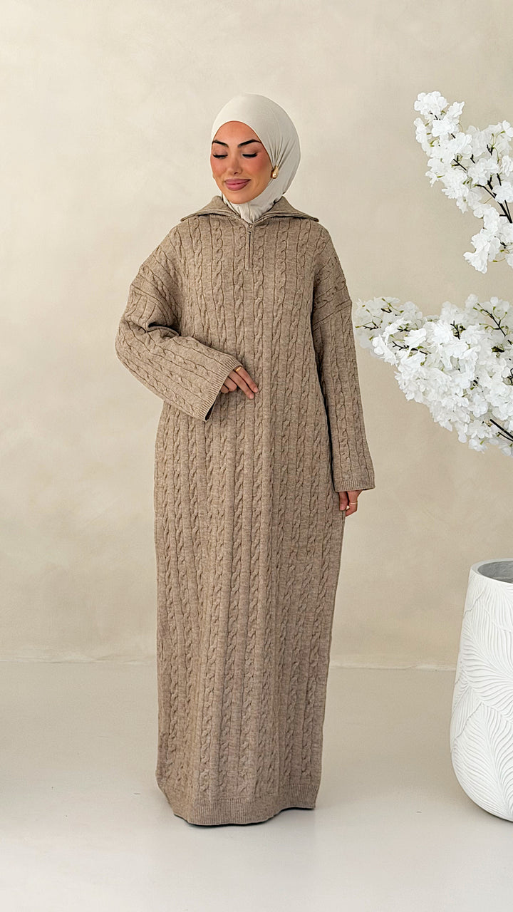 Nayeli Zopfmuster Strickkleid