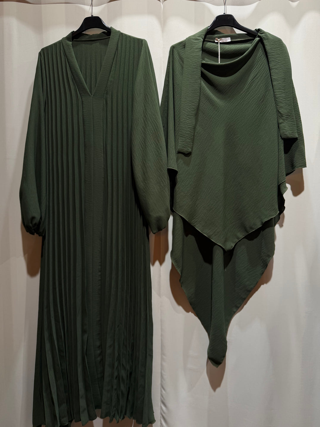 Layali Plissee Abaya 2-Teiler