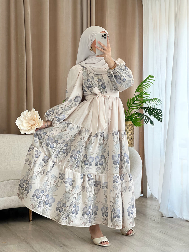Alara Kleid mit Muster in Blau