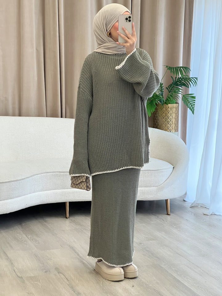 Pearl Strickset in Light Green