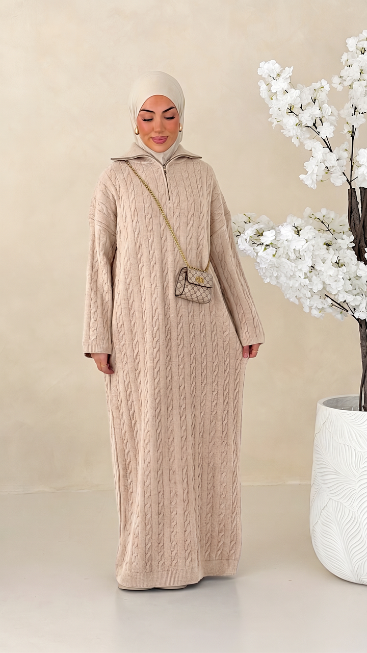 Nayeli Zopfmuster Strickkleid