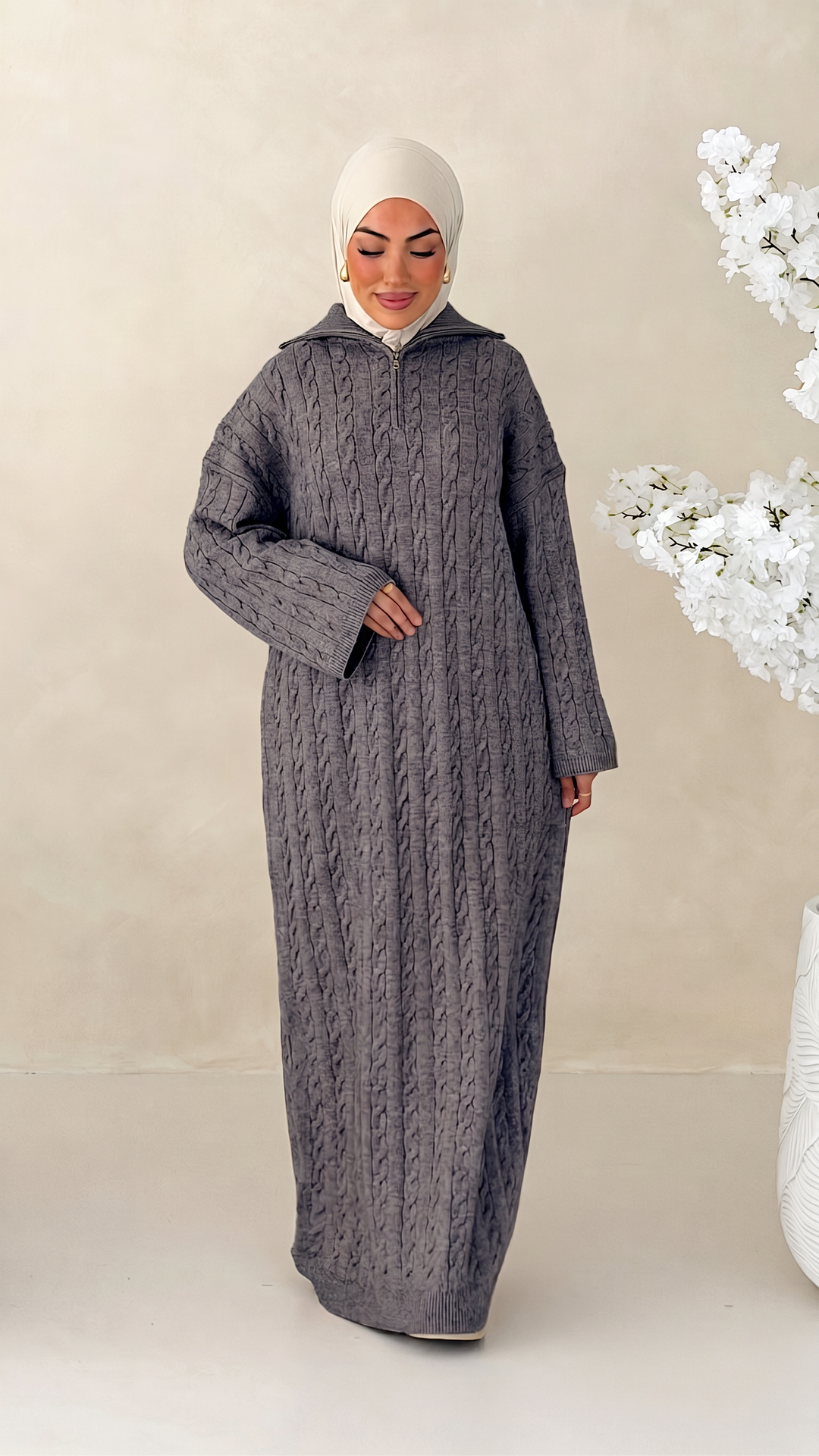Nayeli Zopfmuster Strickkleid