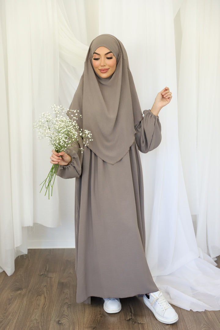 Khaleesi Abaya Set in Taupe