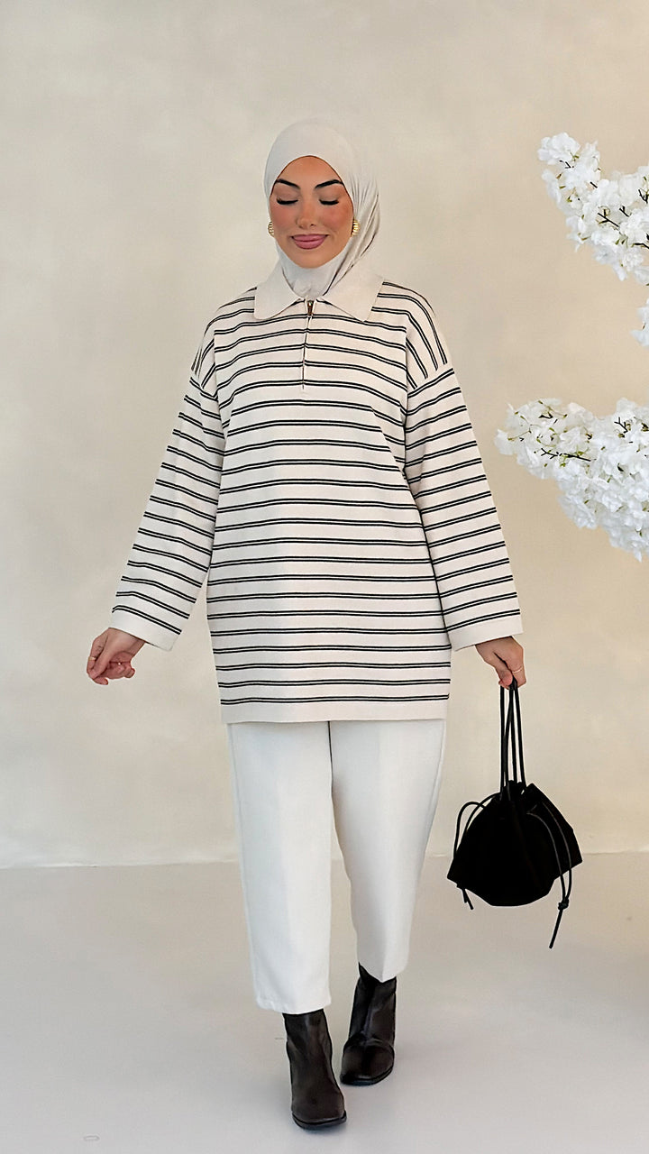 Zarà Zip Strick-Oberteil