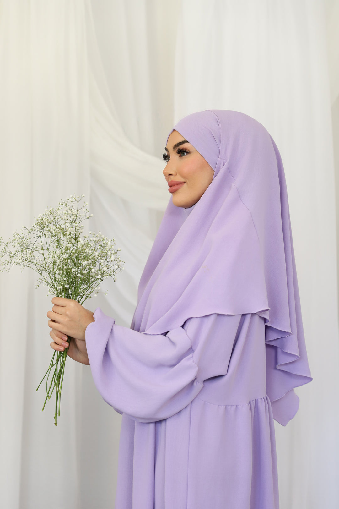 Khaleesi Abaya Set in Pastel Lila