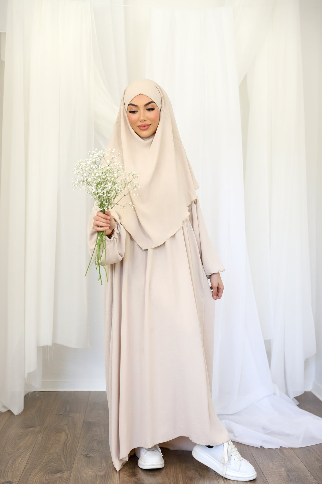 Khaleesi Abaya Set in Beige