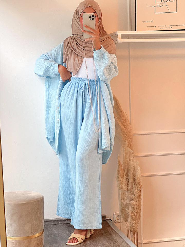 Musselin Hose in Babyblau