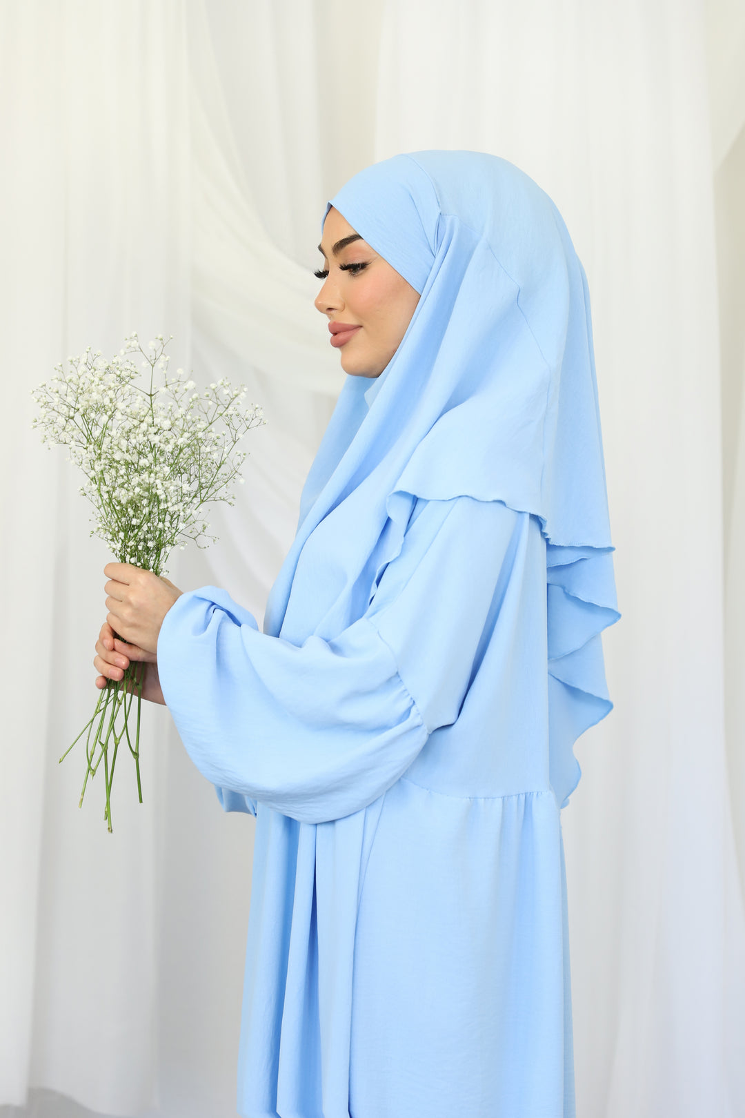 Khaleesi Abaya Set in Babyblau