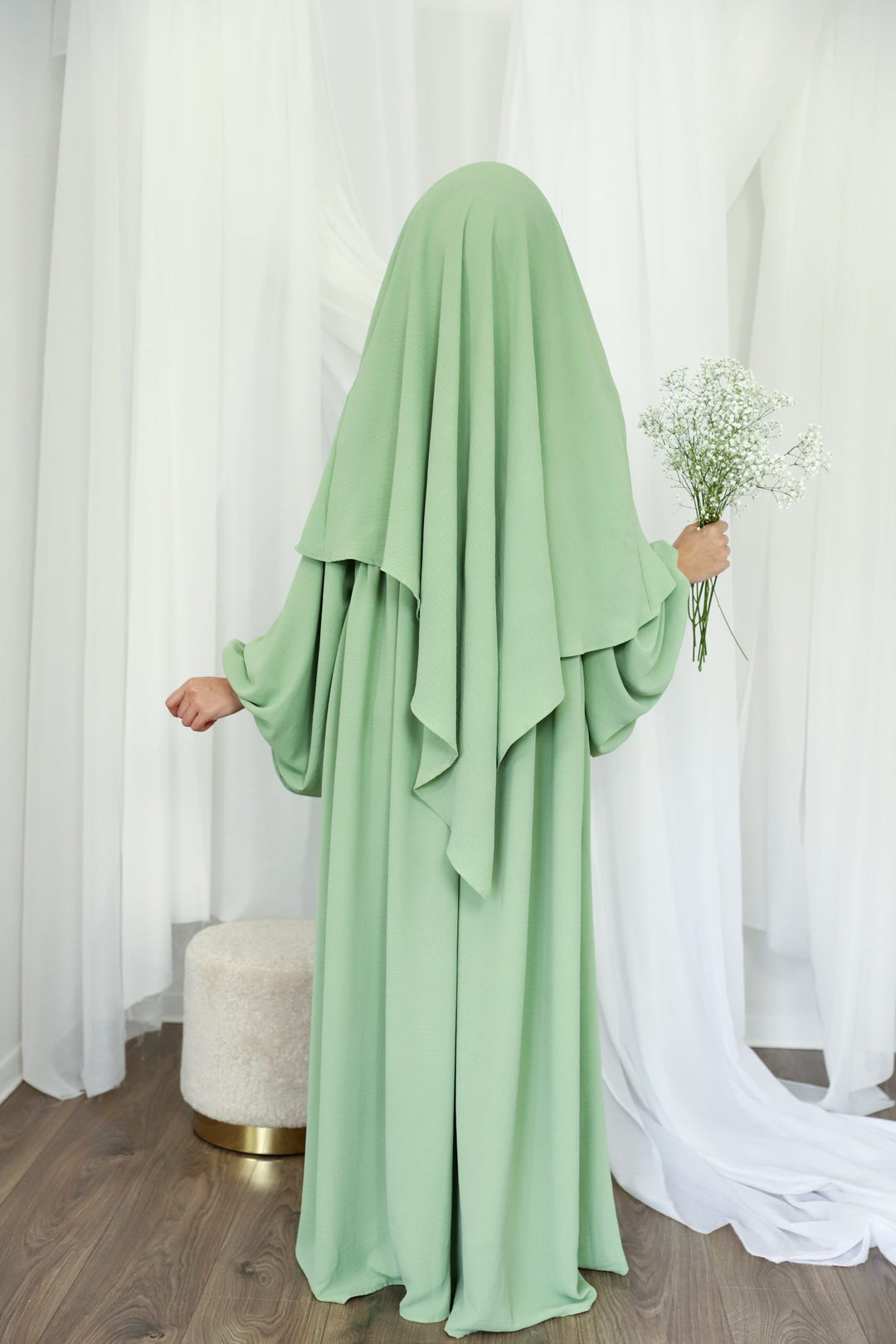 Naima Premium Khimar in Mint